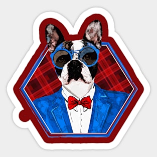 Hipster French Bulldog -Frenchie Sticker